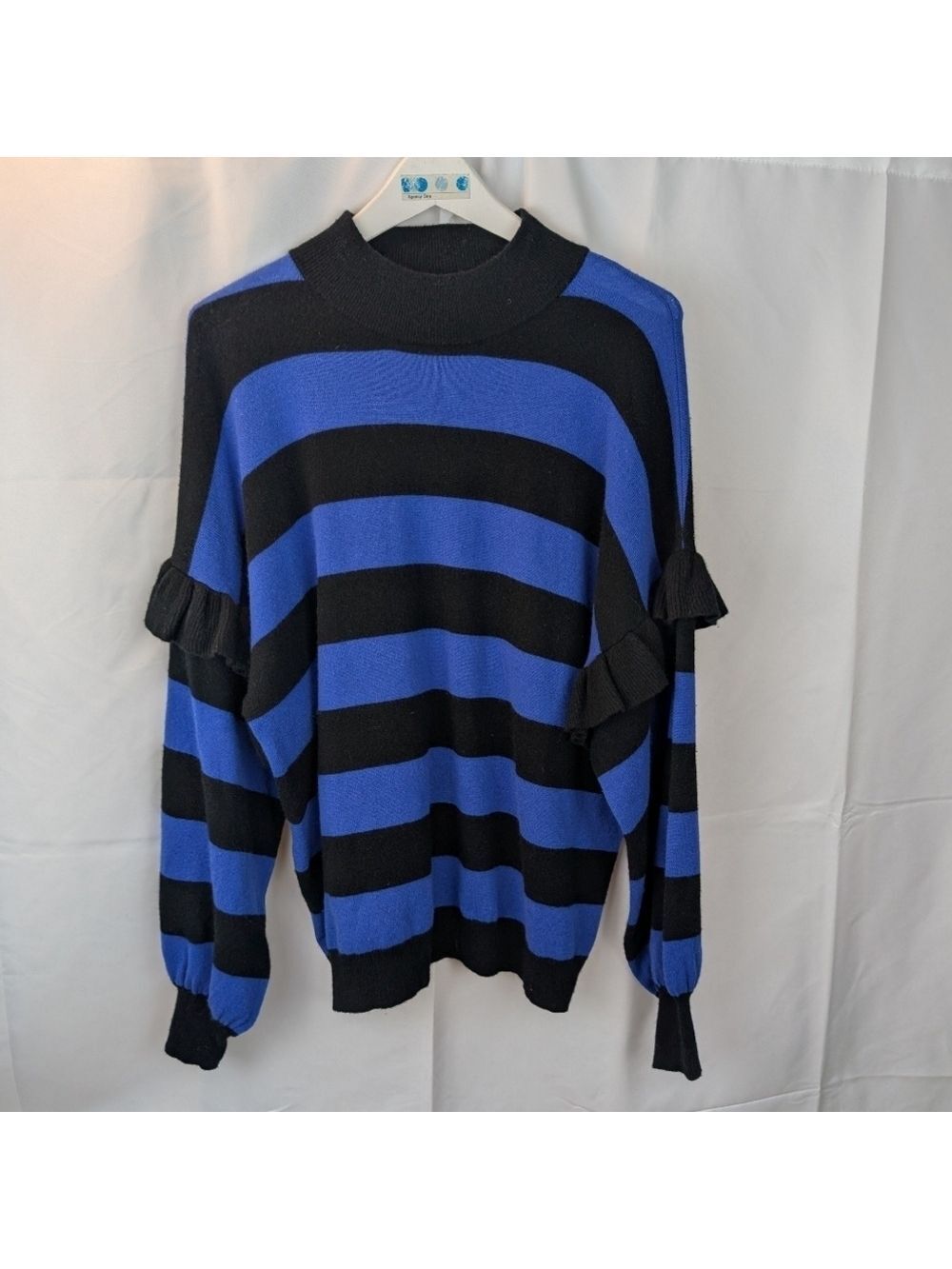 Autumn cashmere Striped Blue and Black Sweater size XL in EUC